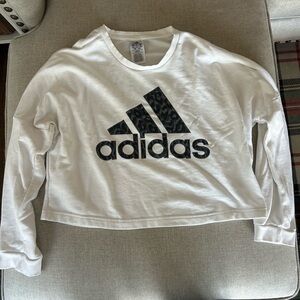 Adidas Women's White and Black Sweatshirt